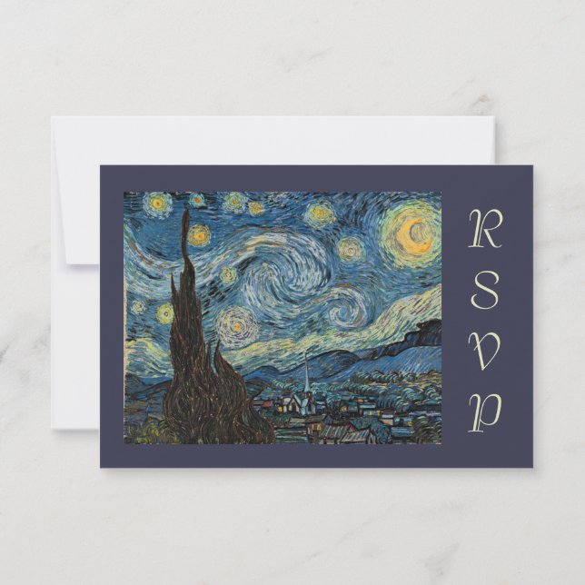 Invitation Van Gogh Starry Night rsvp (Dos)
