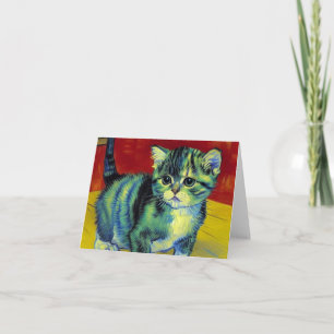 Invitation Van Gogh Tabby Cat