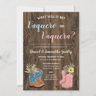 Invitation Vaquero/Vaquera Bootie Bootie Dark Wood Révélation
