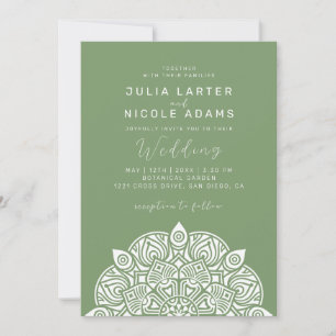 Invitation Variant de mariage mandala classique ovale du Paci