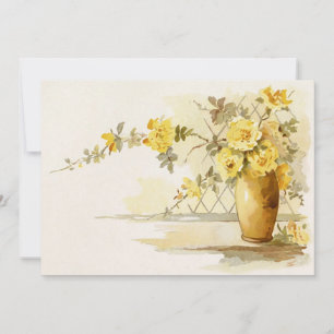 Invitation Vase de Roses Jaunes