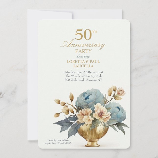 Invitation Vase en Or (Devant)