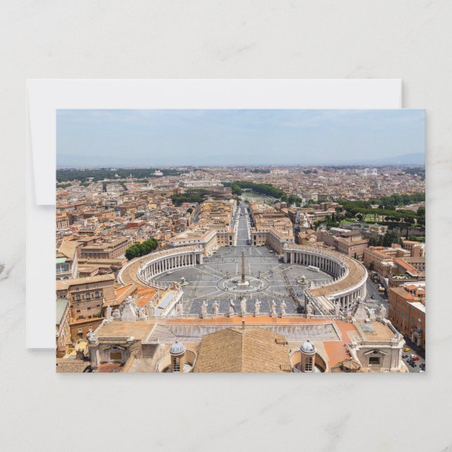 Invitation Vatican, Italie : vue aérienne de la place Saint-P (Devant)