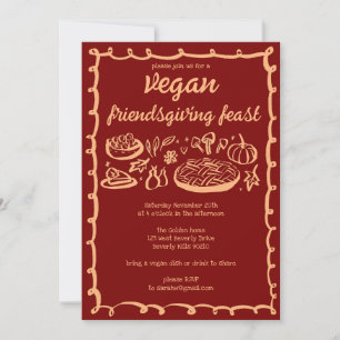 Invitation VEGAN Whimsgiving Friendsgiving CUSTOM