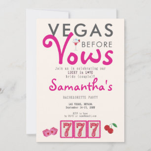 Invitation Vegas Avant Vows Casino Moderne Lucky Bachelorette