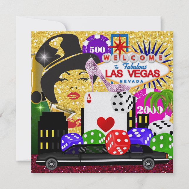 Invitation Vegas Party - Casino / Poker - SRF (Devant)