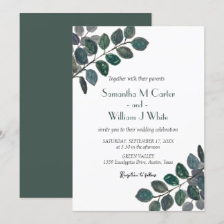 Invitation Végétal botanique rustique Eucalyptus