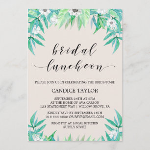 Invitation Végétal Wreath Botanique & Flower Bridal Luncheon