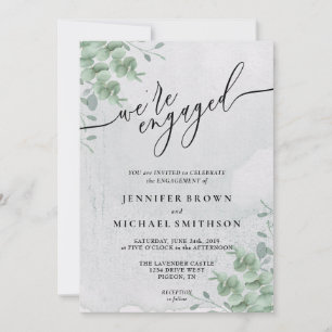 Invitation Végétation Boho Eucalyptus Signature Fiancés
