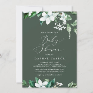 Invitation Végétation boisée   Baby shower vert Hunter