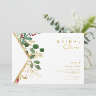 Invitation Végétation de Noël moderne   Fête des mariées blan