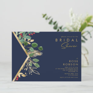 Invitation Végétation de Noël moderne Fête des mariées mari