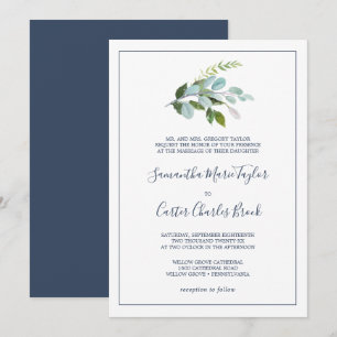 Invitation Végétation d'été Mariage officiel