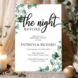 Invitation Végétation La Nuit Avant Le Dîner De Répétition