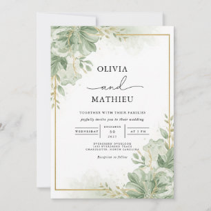 Invitation Végétation luxuriante Floral Mariage