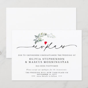 Invitation Végétation Moderne Reportée Événement Nouveaux Pla