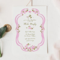 Végétation rose Whimsical Baby shower floral peint
