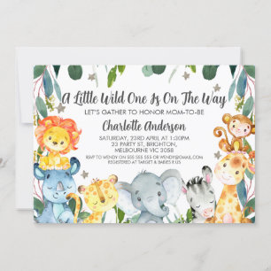 Invitation Végétation Sarafi Animaux Sauvage Un Baby shower