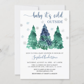 Invitation Végéty Winter Baby il fait froid dehors Baby showe