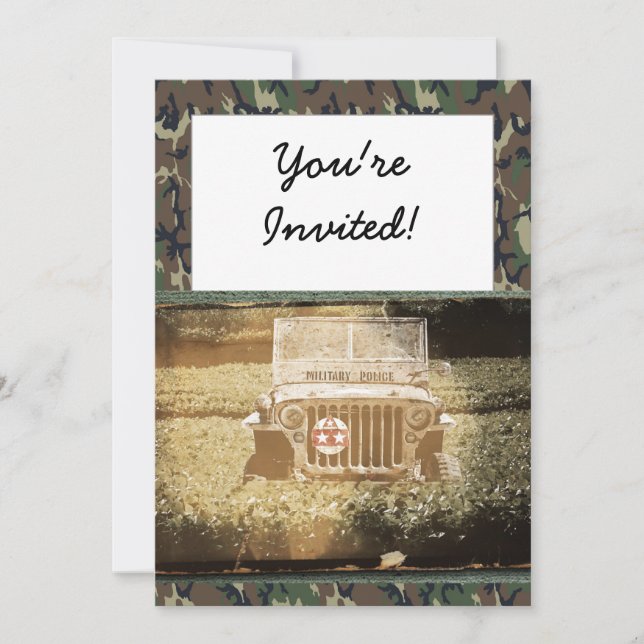 Invitation Véhicule militaire (Devant)