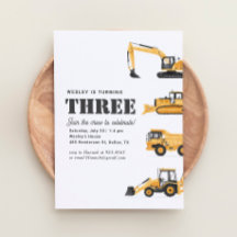 Véhicules de construction 3e fête d'anniversaire