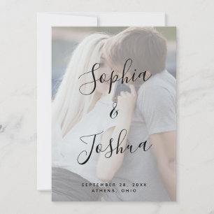 Invitation Vellum Look Calligraphie moderne Photo Enregistrer