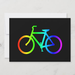 Invitation Vélo arc-en-ciel ombré brillant