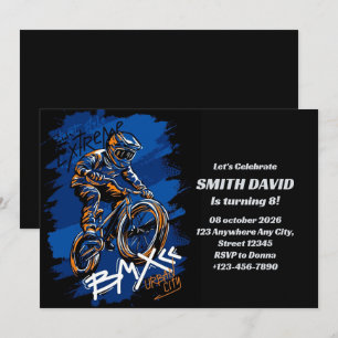 Invitation Vélo BMX streetwear graffiti urbain Anniversaire 