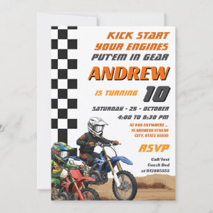 Invitation Vélo de la tête personnelle Motocross pour enfants