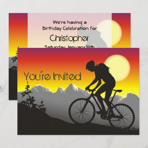 Invitation Vélo de montagne personnalisé Anniversaire