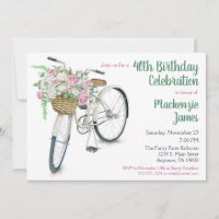 Vélo Floral Anniversaire Roses d'invitation
