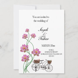 Invitation Vélo vintage Avec Fleurs
