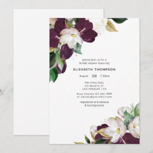 Invitation Velours bordeaux et mariage de printemps blanc
