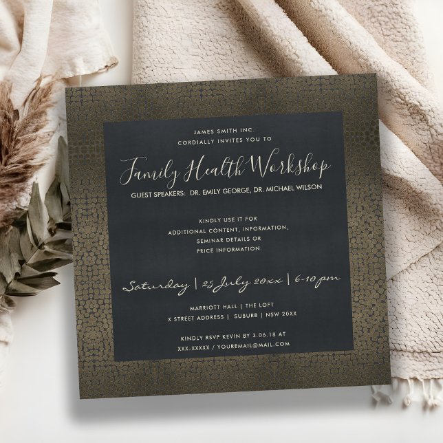 INVITATION VELVET NAVY FAUX COPPER MOSAIC DOTS ATELIER ÉVÉNEM (Créateur téléchargé)