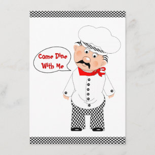 Invitation Venez Dîner Avec Moi Fun Chef Design