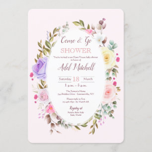 Invitation Venez et partez Maison Ouverte Baby Shower