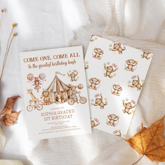 Invitation Venez tous Carnival Party Circus Anniversaire (Créateur téléchargé)