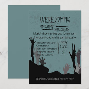 Invitation Venir À La Fête Apporter Cerveaux Zombie Invitatio