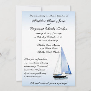 Invitation Vent dans ma voile, navigation de plaisance Mariag