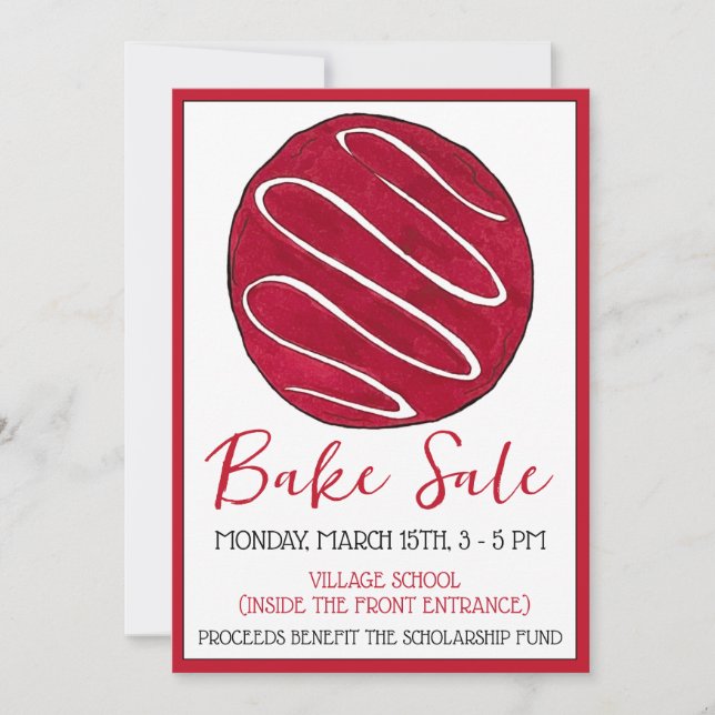 Invitation Vente de biscuits Froid Red Velvet (Devant)