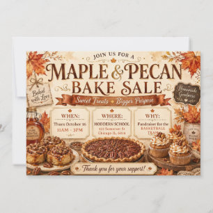 Invitation Vente de pâtisseries d'automne Maple & Pecan