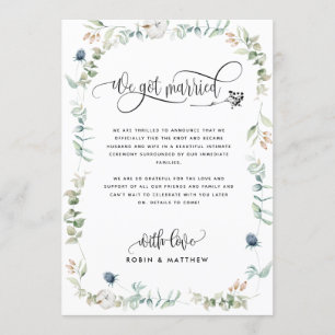 Invitation Verdure, Annonce de mariage, Nous sommes mariés