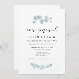 Invitation Verdure aquarelle Renouvellement de Vow Mariage