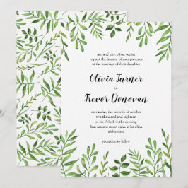 Invitation Verdure Aquarelle Vert Jardin botanique Feuille