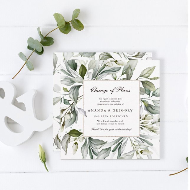 Invitation Verdure carré Changement de plan Annonces (Créateur téléchargé)