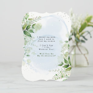 Invitation Verdure Dusty Blue Serez-Vous Mon Bridesmaid Inv