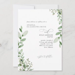 Invitation Verdure en cascade Pas de parents Mariage
