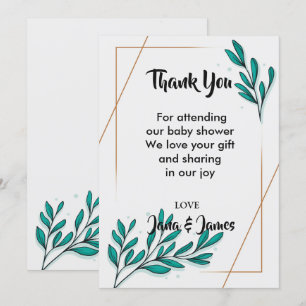Invitation Verdure Floral Gold Foil Feuilles merci