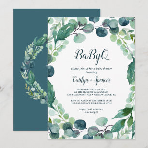 Invitation Verdure luxuriante et Eucalyptus BabyQ