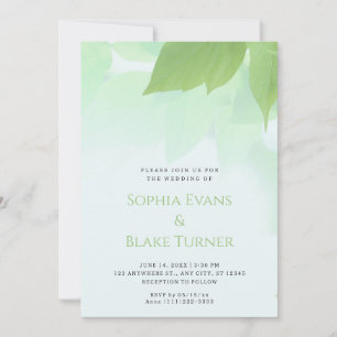 Invitation Verdure luxuriante Mariage vert botanique moderne